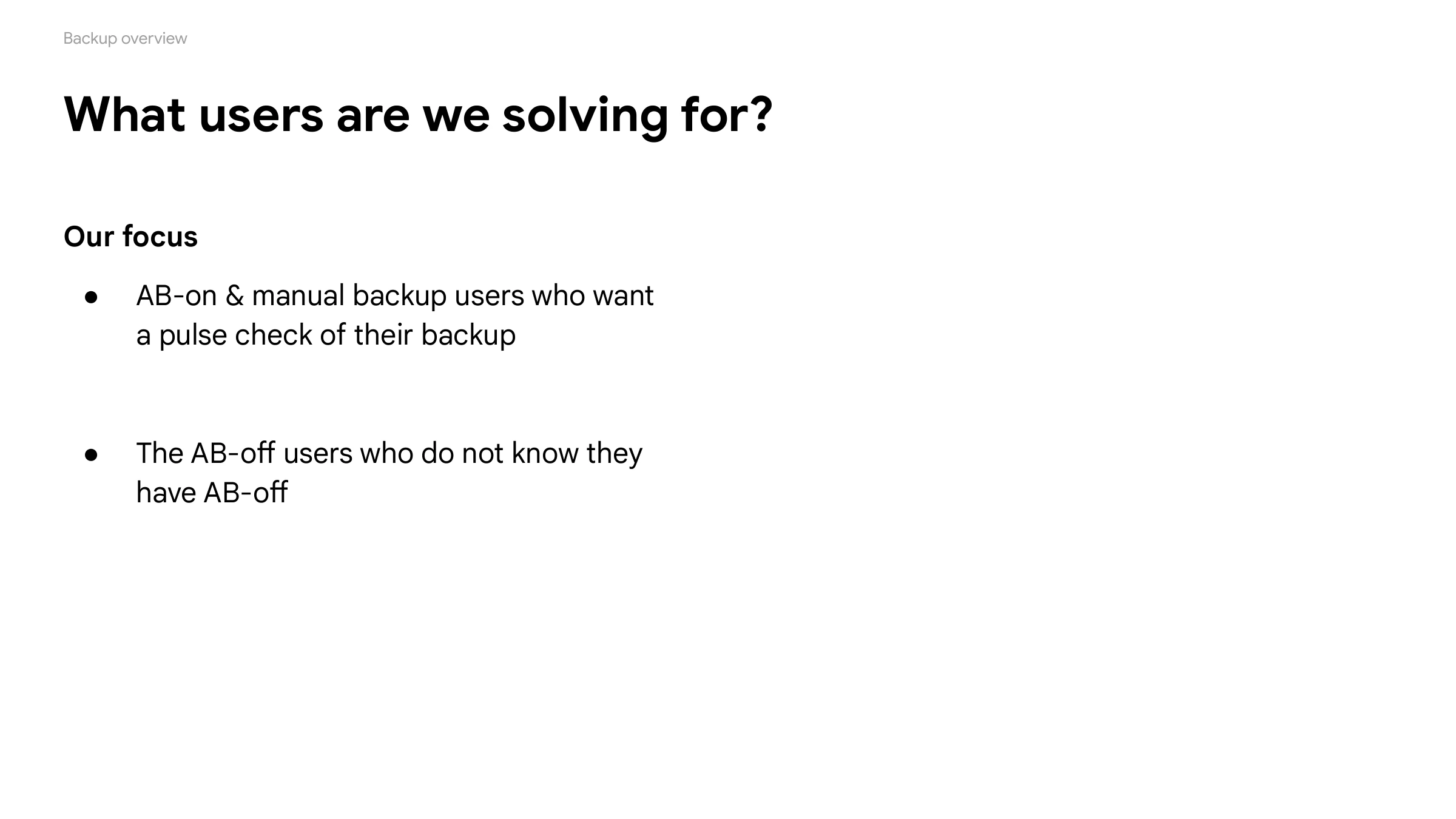 Who we were solving for