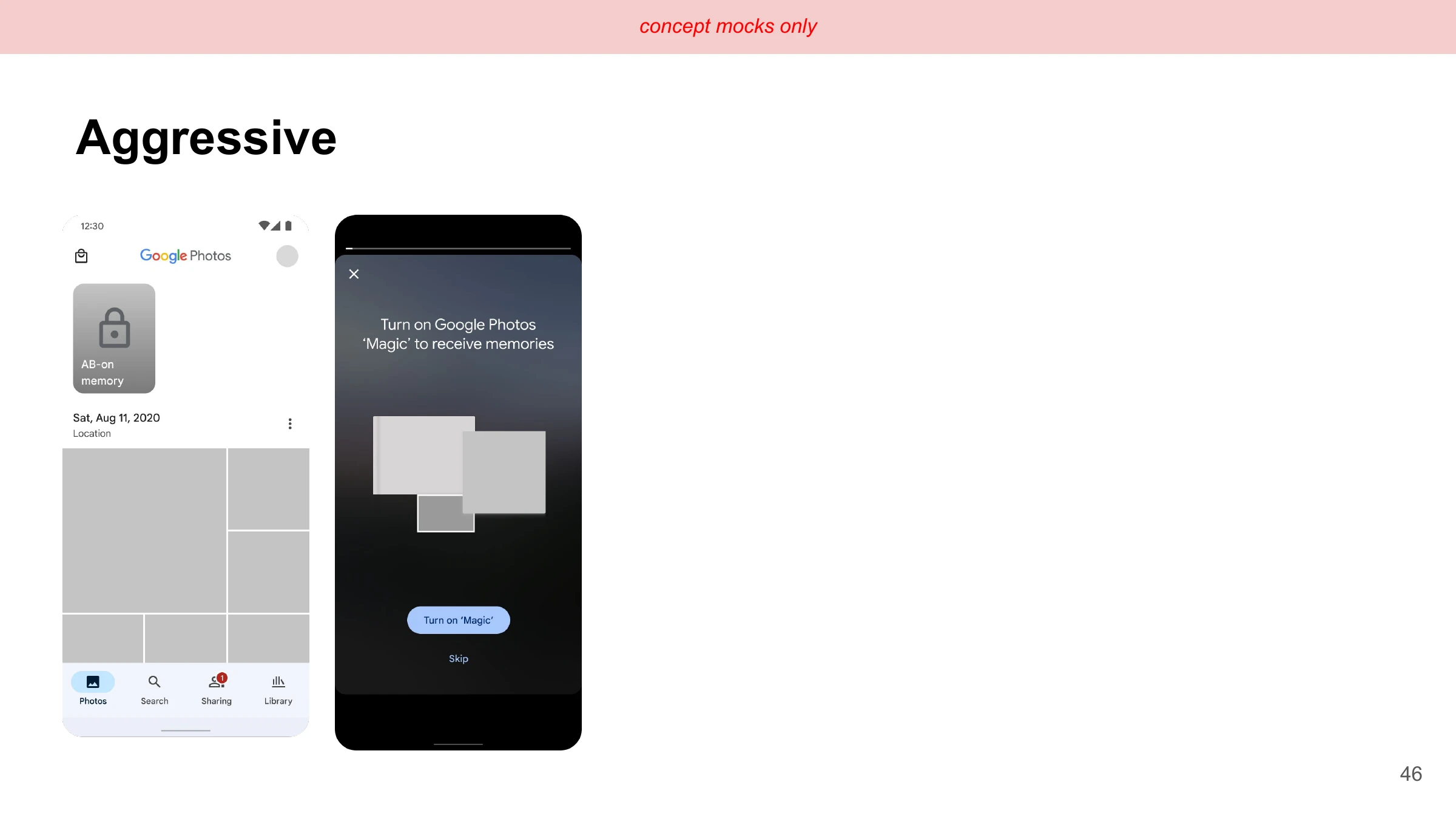 concept mocks only — Aggressive
