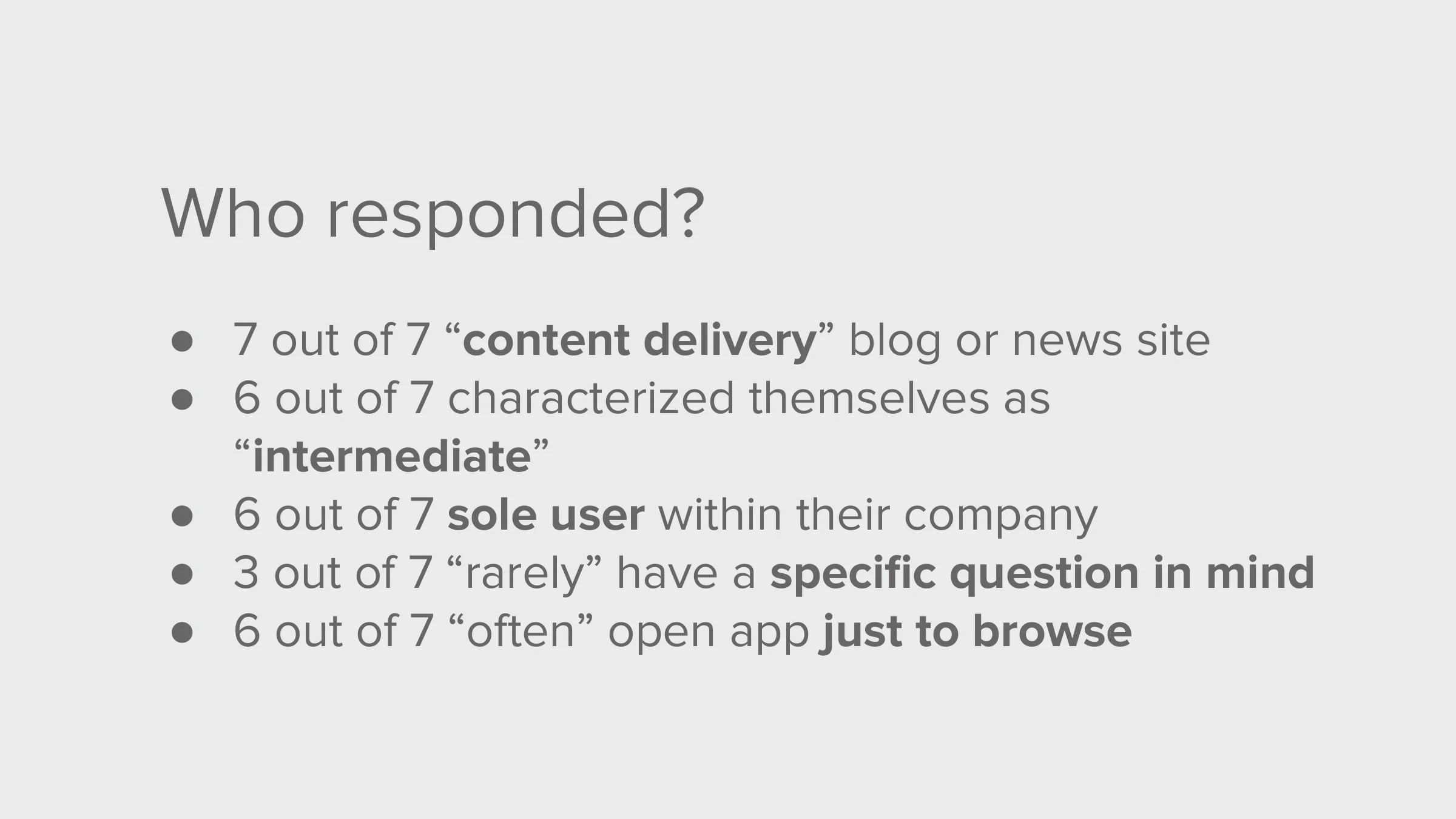 Who responded? — ● 7 out of 7 “content delivery” blog or news site