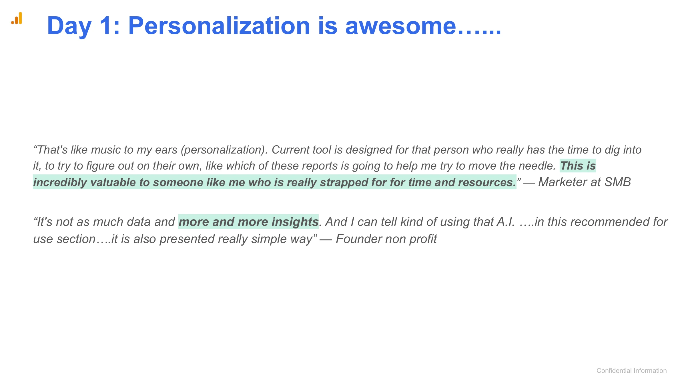 Day 1: Personalization is awesome…...
