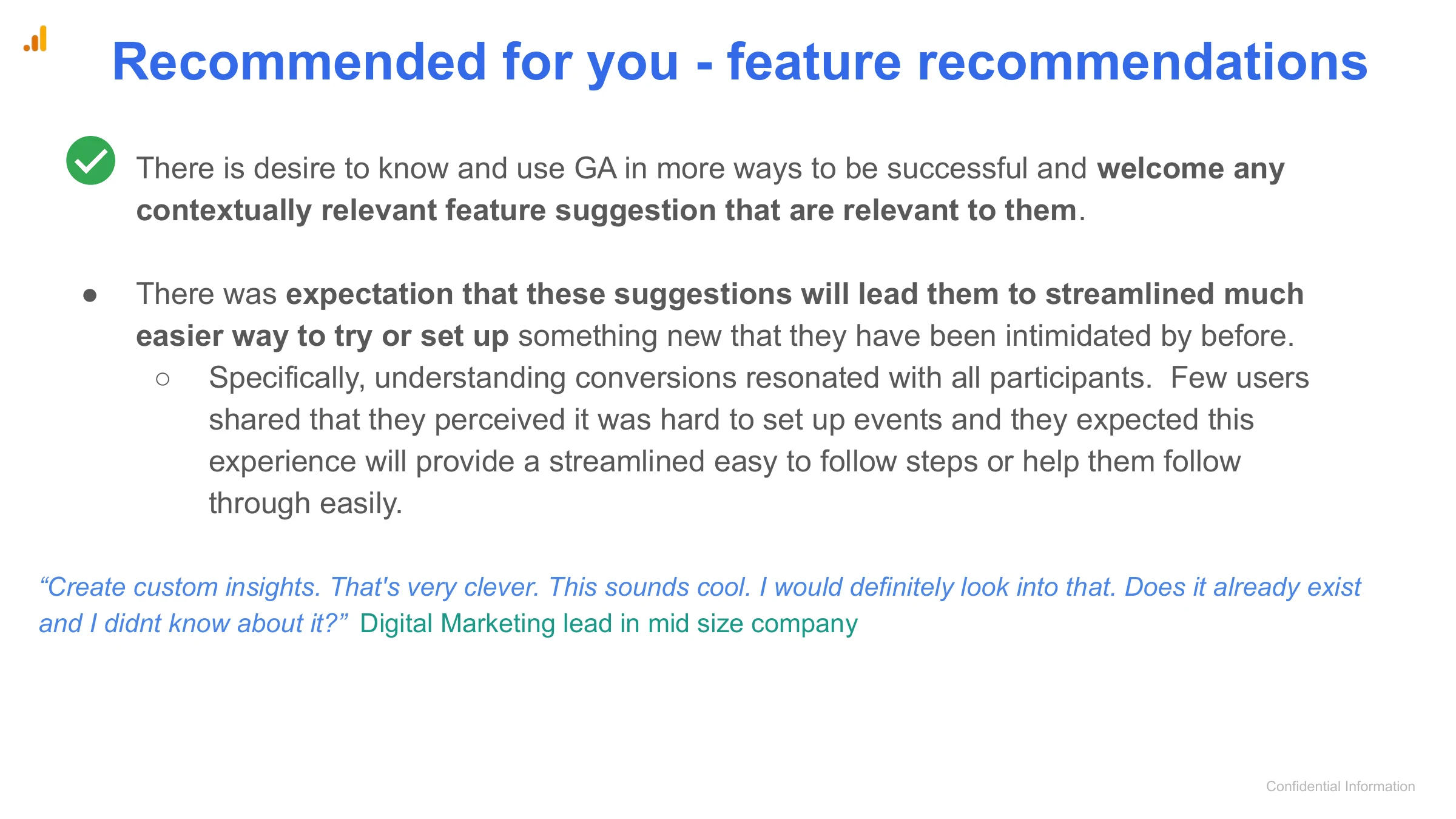 Recommended for you - feature recommendations