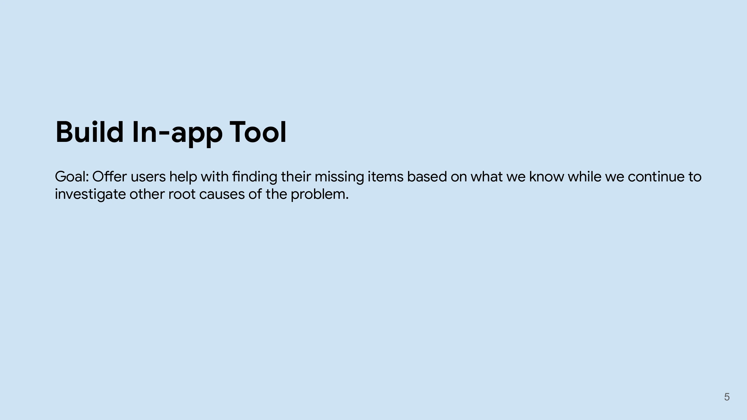 Build in-app tool