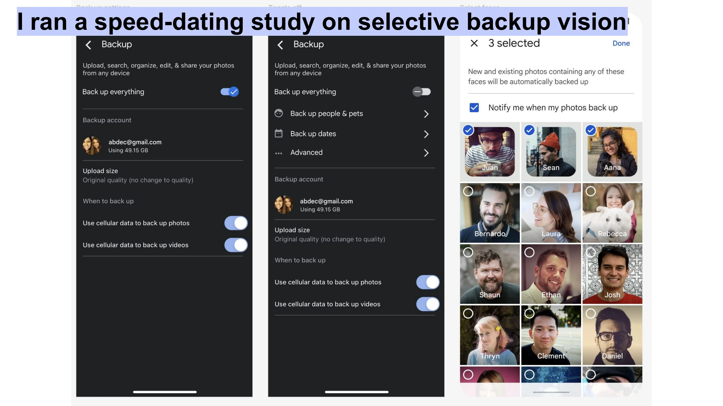 I ran a speed-dating study on selective backup vision